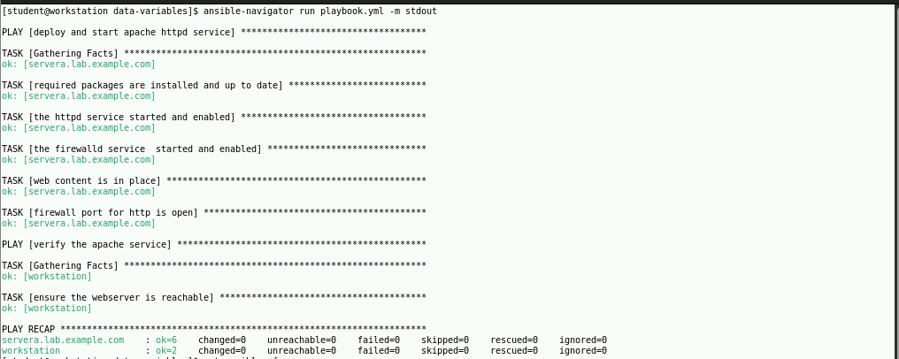 sp4rtan300's tweet photo. creating variables within my ansible playbook

In the vars: block at the beginning of a playbook, you can declare variables with a key-value pair syntax and then use those variables within a task

reference a variable by placing the name in double curly braces {{ var }}

#rhce https://t.co/2G79HTWRoc