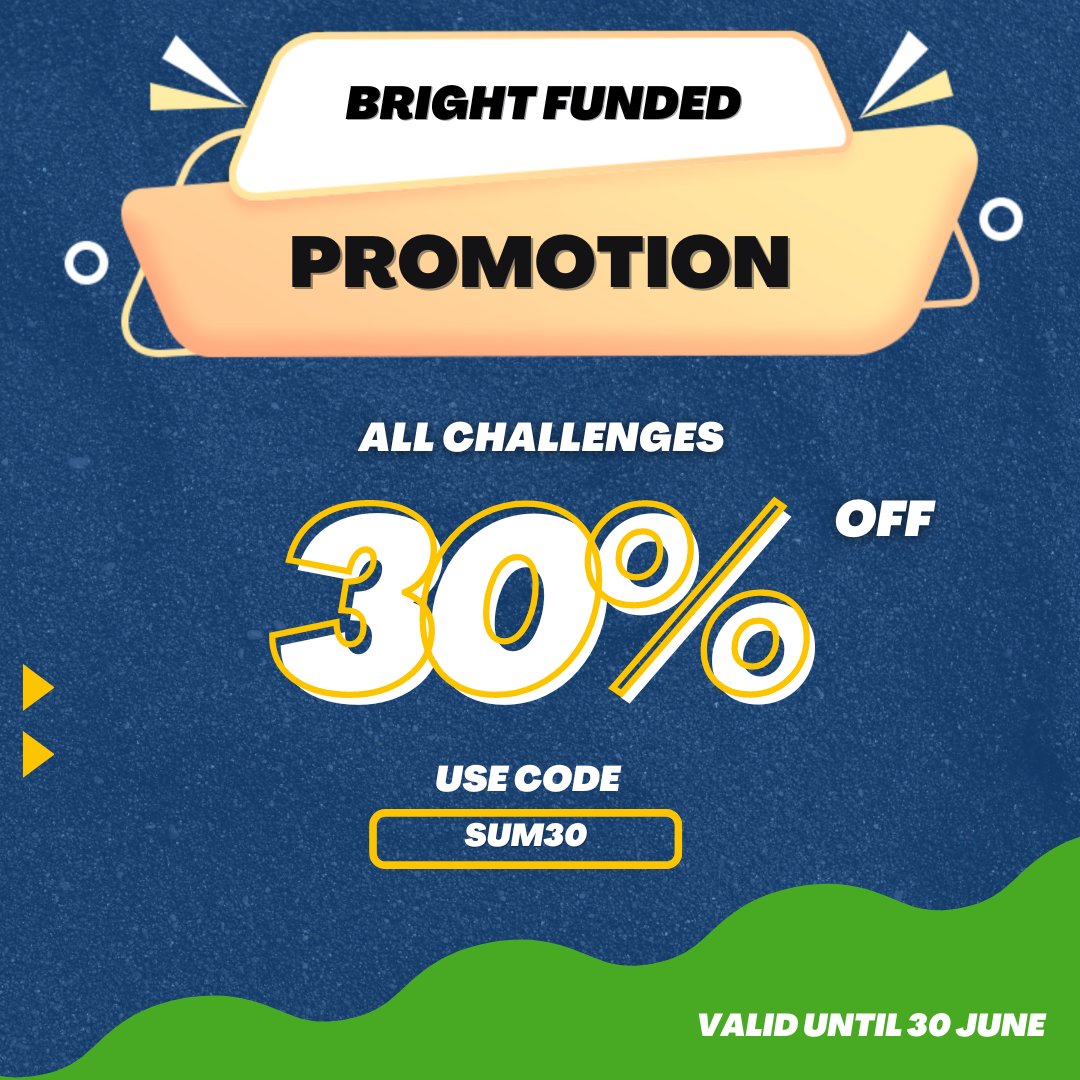 propsdiscount's tweet image. 🚨  Promo By @BrightFunded

⏰ Limited Time 30% Off On All Challenges!

Coupon Code: SUM30

Get It Here &amp;gt;&amp;gt;&amp;gt; brightfunded.com/?affiliateId=G…

#JunePromo #BrightFunded #PropFirm