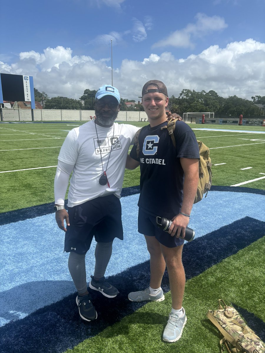 After A great conversation On the phone with <a href="/CoachCoax17/">Tony Coaxum</a> I am truly blessed to received my first Division 1 Offer from the Citadel !!!#AGTG
<a href="/Chris_kickcoach/">Coach Chris Kennedy</a>
<a href="/OneononeSC/">OneOnOneKicking_SC</a>
<a href="/OneOnOneKicking/">OneOnOne Kicking Camps🏈</a>
<a href="/BoulwareLeon/">Coach Boulware</a>
<a href="/TheCitadelFB/">The Citadel Football Recruiting</a>