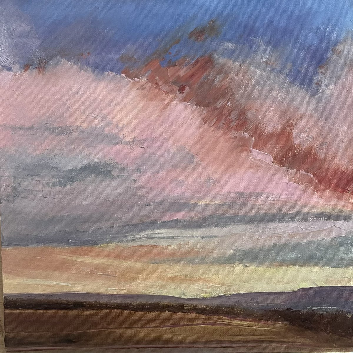dumbandirty's tweet photo. Sunrise over Ingleby 
#northyorkmoors #northyorkshie #oilpainting #Art #Arttwt #ArtisrRTweeters @ArtMutuals https://t.co/EYMlhs9bEi