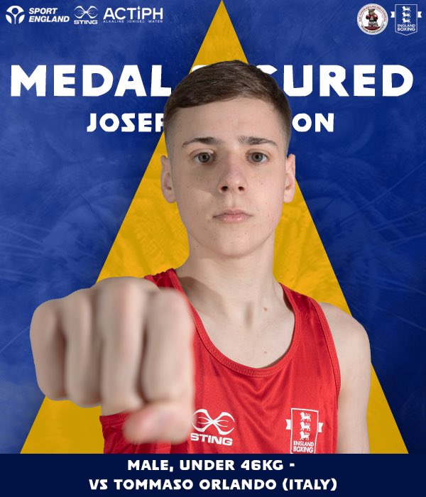 England_Boxing's tweet image. Guaranteed Bronze 🫡

Male, Under 46kg - Joe Dowson (England) beat Tommaso Orlando (Italy) by a 4-1 split decision.

#EnglandPerformance | #JuniorEuros24