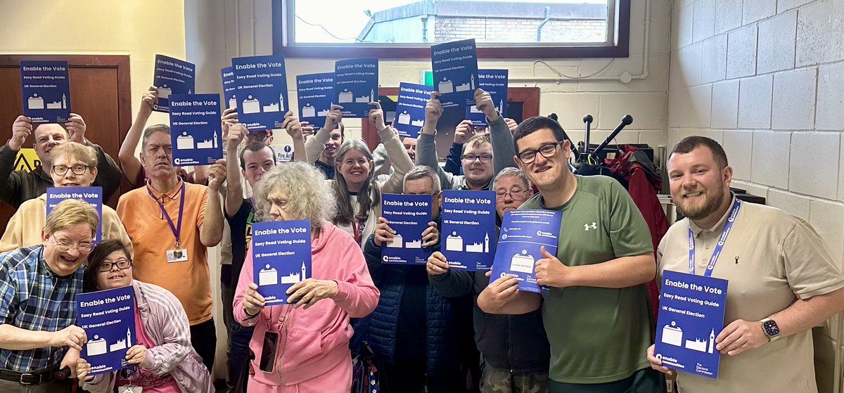 GaryAirnes's tweet photo. With one week to go to the General Election we hosted another voter engagement event today at our Enable Glasgow Branch. Sharing our easy read resources and info about voter ID requirements. You can download our resources here https://t.co/zy9IySwCHH #enablethevote #GE2024 https://t.co/3Lj3ey1iS7