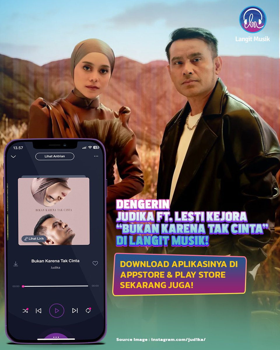 LangitMusik's tweet photo. Yuk dengerin โBukan Karena Tak Cintaโ Judika ft. Lesti Kejora cuma di Langit Musik! ๐ฅฐโค๏ธ๐ง
https://t.co/jp589xAHMR
#Judika #LestiKejora #MusikIndonesia #TunjukanEkspresiMusikMu #LangitMusik #langitmusik #lagupopindonesia #lagukekinian #musik #musikindonesia #musikhits https://t.co/iev3yZWUez