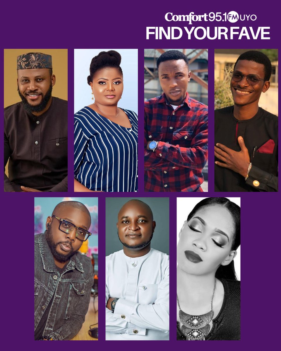 OfficialCFM951's tweet photo. CFMs FIND YOUR FAVE
THE BIG REVEAL!!!
1. Emma Bakassi
2. Ndianabasi Nkop
3. Willie Willie
4. Jai Abbah
5. Agnes Akpan
6. Nana King
7. Mighty George
Next Slide: Day 5 Challenge Winner, his name is Winner ππ«π
#ComfortFMat7
#ComfortFM7thAnniversary
#7YearsOfComfort https://t.co/N05FMuA6tR