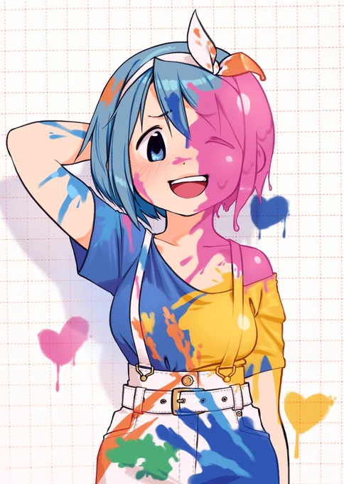Sayaka had fun painting~ 