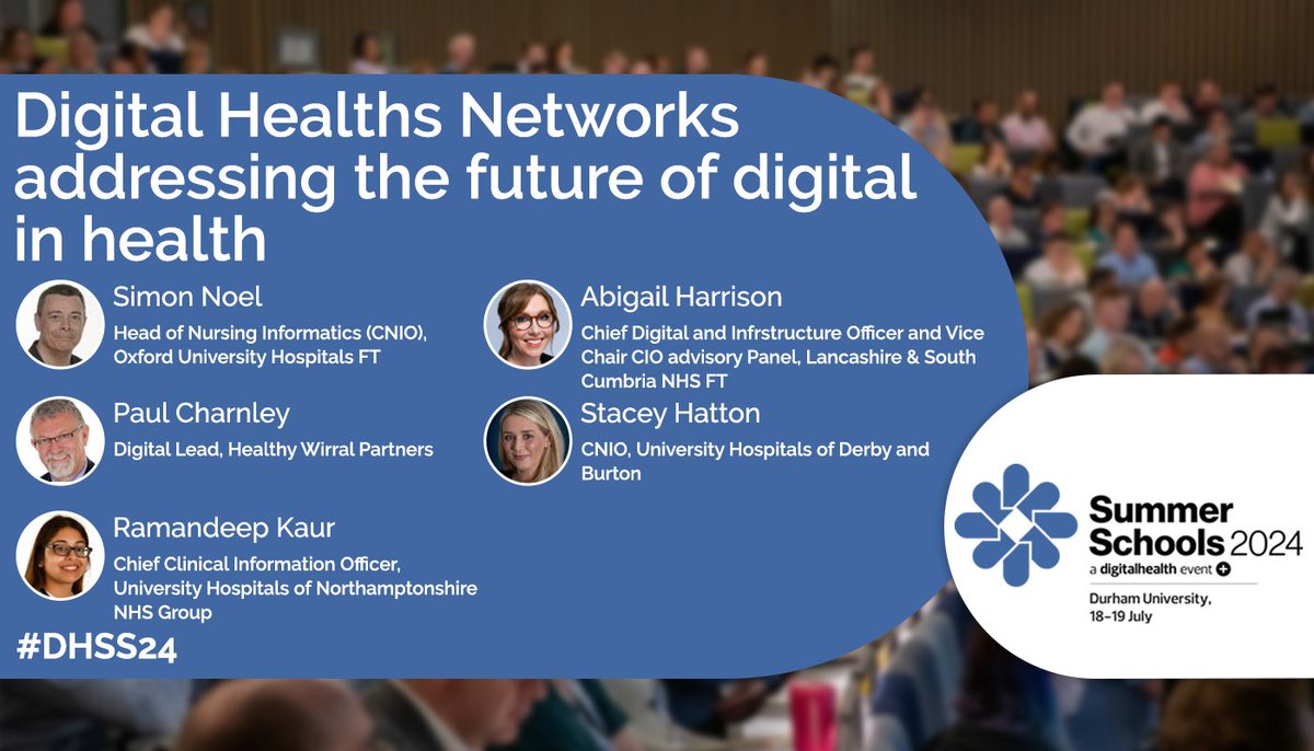 DHSummerSchools's tweet photo. Calling all #CIOs, #CCIOs and #CNIOs to join this session at #DHSS24👇

Digital Health Networks addressing the future of digital health

@SkipTyler2 @Ramandeep_kaur9 @Abigail_NHS 

Register: https://t.co/WzptS7X4Zh https://t.co/SqGvFHILyW