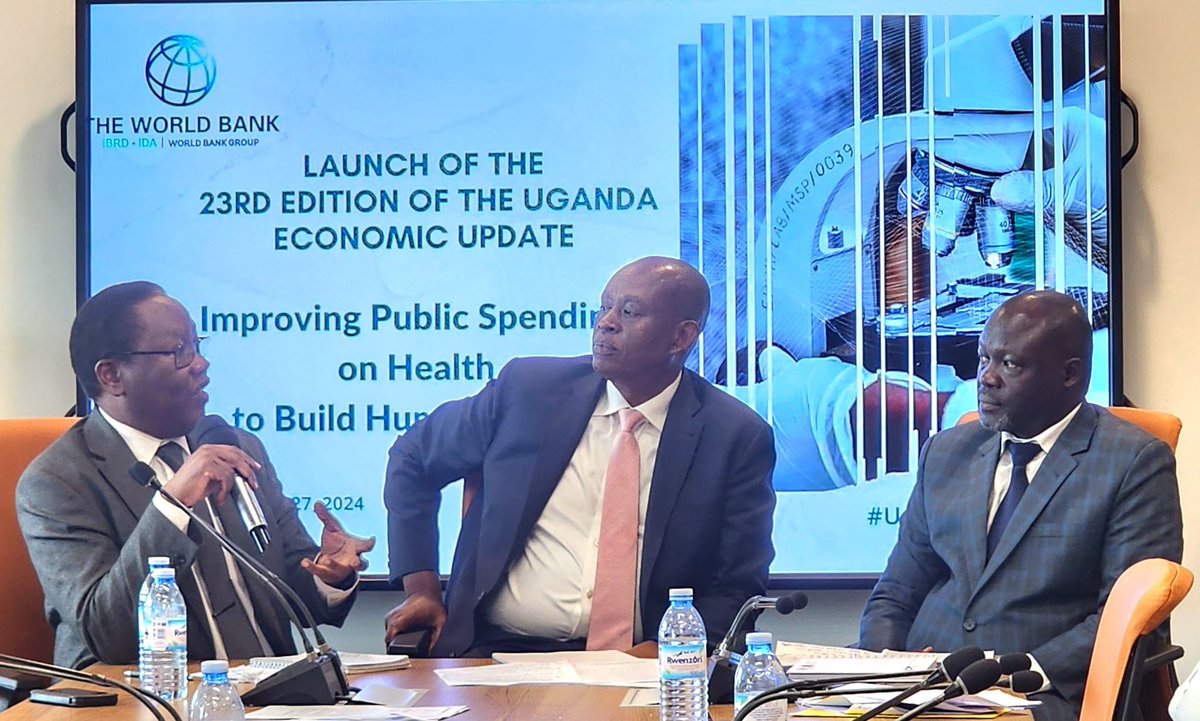RazAthman's tweet photo. The #UgEconUpdate23 panel has recommended enhancing health financing systems to address challenges, ensuring adequate, fair, efficient, effective, and sustainable funding focused mostly on healthcare. https://t.co/ZgJDjGTapY