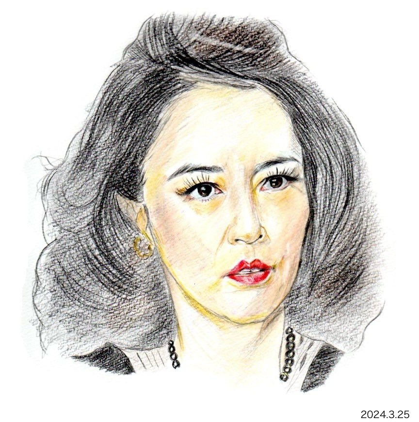 HIRAME9989's tweet photo. #虎に翼　×    #ブ��ウギ
茨田りつ子役の菊地凛子さんを描きました。
（ブギウギ時に描いたもの）
#朝ドラ　#トラつば絵　#ブギウギ絵　#菊地凛子 https://t.co/IoSXFdX5AM