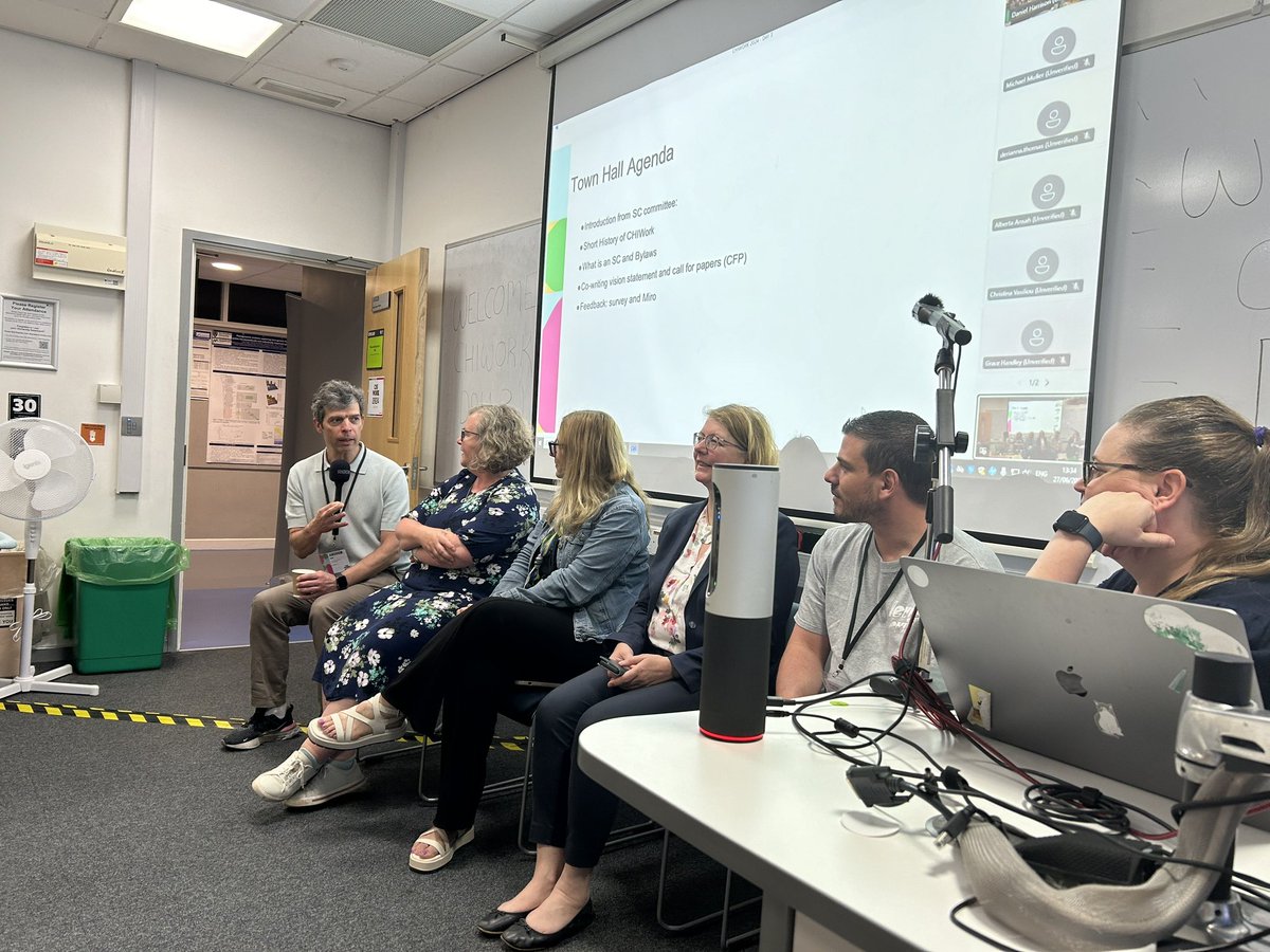 Grace Handley (@gracehandl3y) on Twitter photo Time for our Town Hall with the CHIWORK steering committee!
Welcome <a href="/andrewkun/">Andrew Kun</a>, <a href="/AnnaCox_/">Prof Anna L Cox</a>, <a href="/oshaer/">Dr. Orit Shaer</a>, & <a href="/SusanneCJBoll/">Susanne Boll</a>! 🎤
#CHIWORK2024 Time for our Town Hall with the CHIWORK steering committee!
Welcome <a href="/andrewkun/">Andrew Kun</a>, <a href="/AnnaCox_/">Prof Anna L Cox</a>, <a href="/oshaer/">Dr. Orit Shaer</a>, & <a href="/SusanneCJBoll/">Susanne Boll</a>! 🎤
#CHIWORK2024