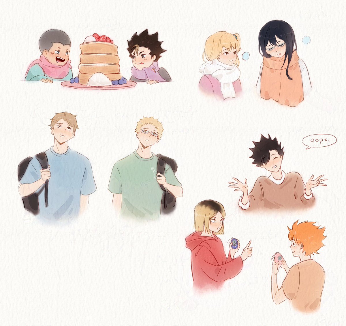 zenzeyi's tweet image. My silly haikyuu doodles that will emerge one day from their chrysalis as silly haikyuu sticker sheets