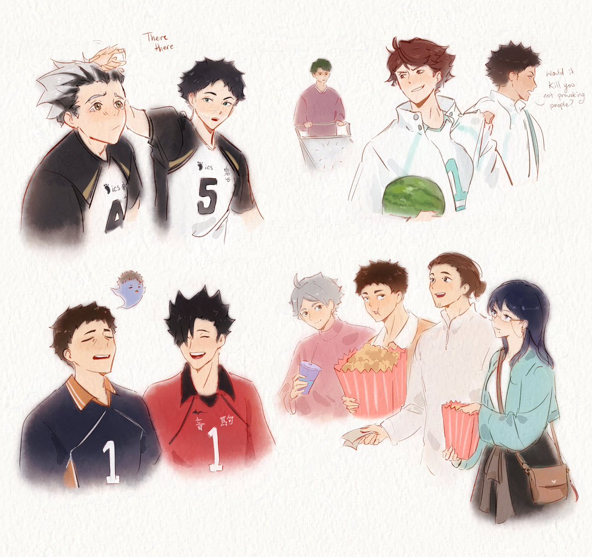 zenzeyi's tweet image. My silly haikyuu doodles that will emerge one day from their chrysalis as silly haikyuu sticker sheets