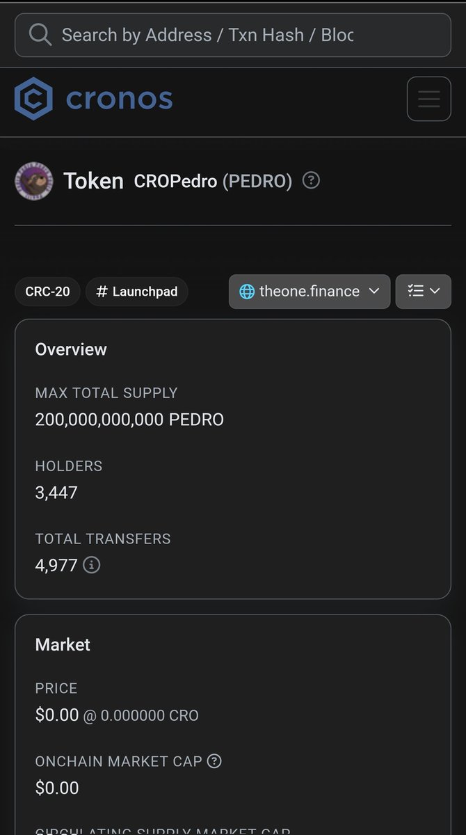 Token Info has been updated for $Pedro on cronoscan

#crofam #cryptocom #CronosMemes