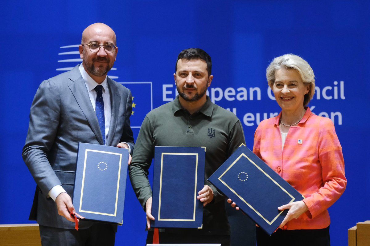 Charles Michel (@charlesmichel) on Twitter photo Today, with <a href="/ZelenskyyUa/">Volodymyr Zelenskyy / Володимир Зеленський</a>, the EU signs security commitments with Ukraine. These commitments will help Ukraine defend itself, resist destabilisation, and deter future acts of aggression.
More concrete proof of the EU’s unshakeable resolve to support Ukraine for the long haul. Today, with <a href="/ZelenskyyUa/">Volodymyr Zelenskyy / Володимир Зеленський</a>, the EU signs security commitments with Ukraine. These commitments will help Ukraine defend itself, resist destabilisation, and deter future acts of aggression.
More concrete proof of the EU’s unshakeable resolve to support Ukraine for the long haul.