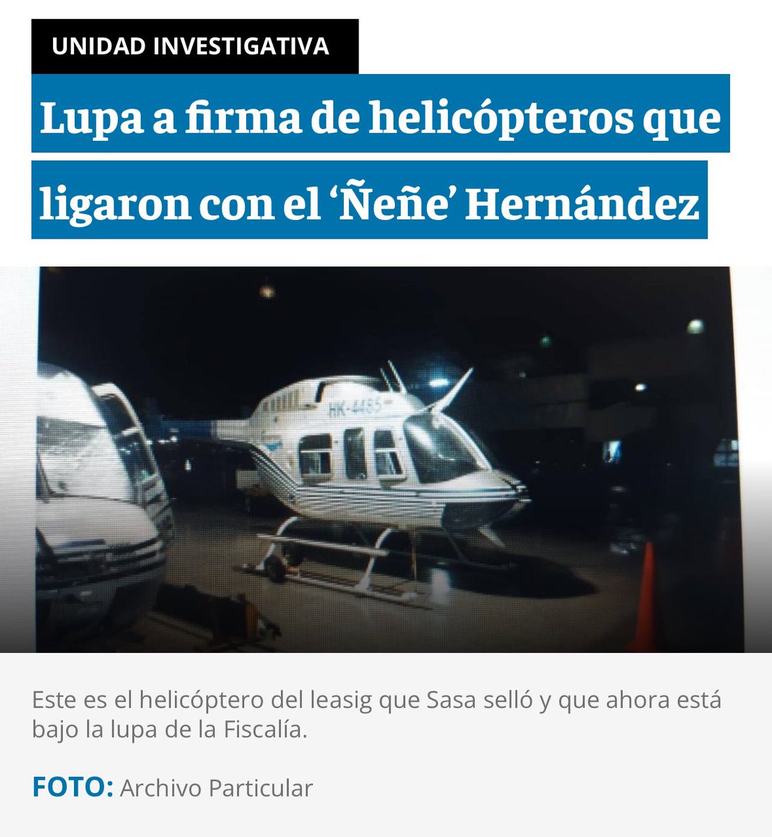 Alvaroramirezv's tweet photo. La SAE en cabeza de Andres Ávila regala helicópteros por Coimas, por orden de Ivan duque se entrega empresa y se vende hangar con Helicópteros fiado corrupción!!!! @DCoronell @petrogustavo https://t.co/pOprE7x0VZ