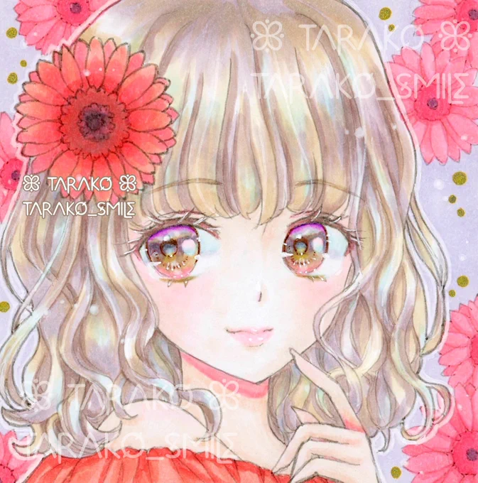#花と咲く4『ガーベラ』#アートスープ #豆色紙 