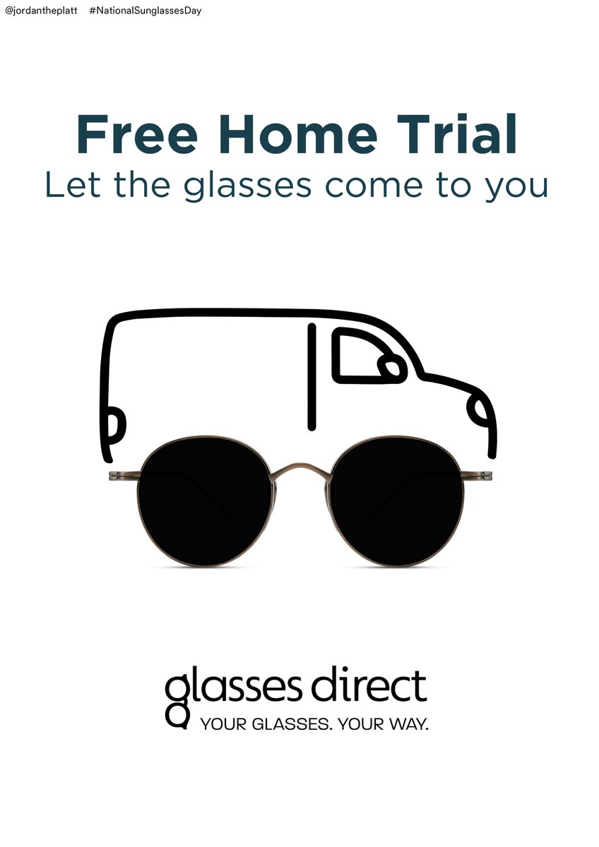 Jordan Platt π (@jordantheplatt) on Twitter photo Home Trial. <a href="/OneMinuteBriefs/">One Minute Briefs β±οΈ</a> <a href="/glasses_direct/">Glasses Direct</a> #NationalSunglassesDay #Creative #Advertising Home Trial. <a href="/OneMinuteBriefs/">One Minute Briefs β±οΈ</a> <a href="/glasses_direct/">Glasses Direct</a> #NationalSunglassesDay #Creative #Advertising