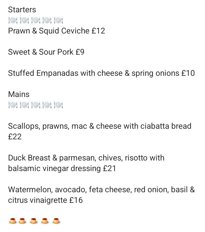 Our Mayflower Specials from Chef Victor 😋