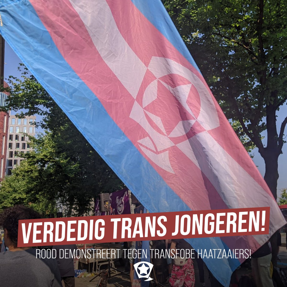 ROODjong's tweet photo. Vandaag was ROOD aanwezig bij het protest tegen de conferentie die werd gehouden op de Vrije Universiteit van Amsterdam. 1/4 https://t.co/ohkSiELuLR