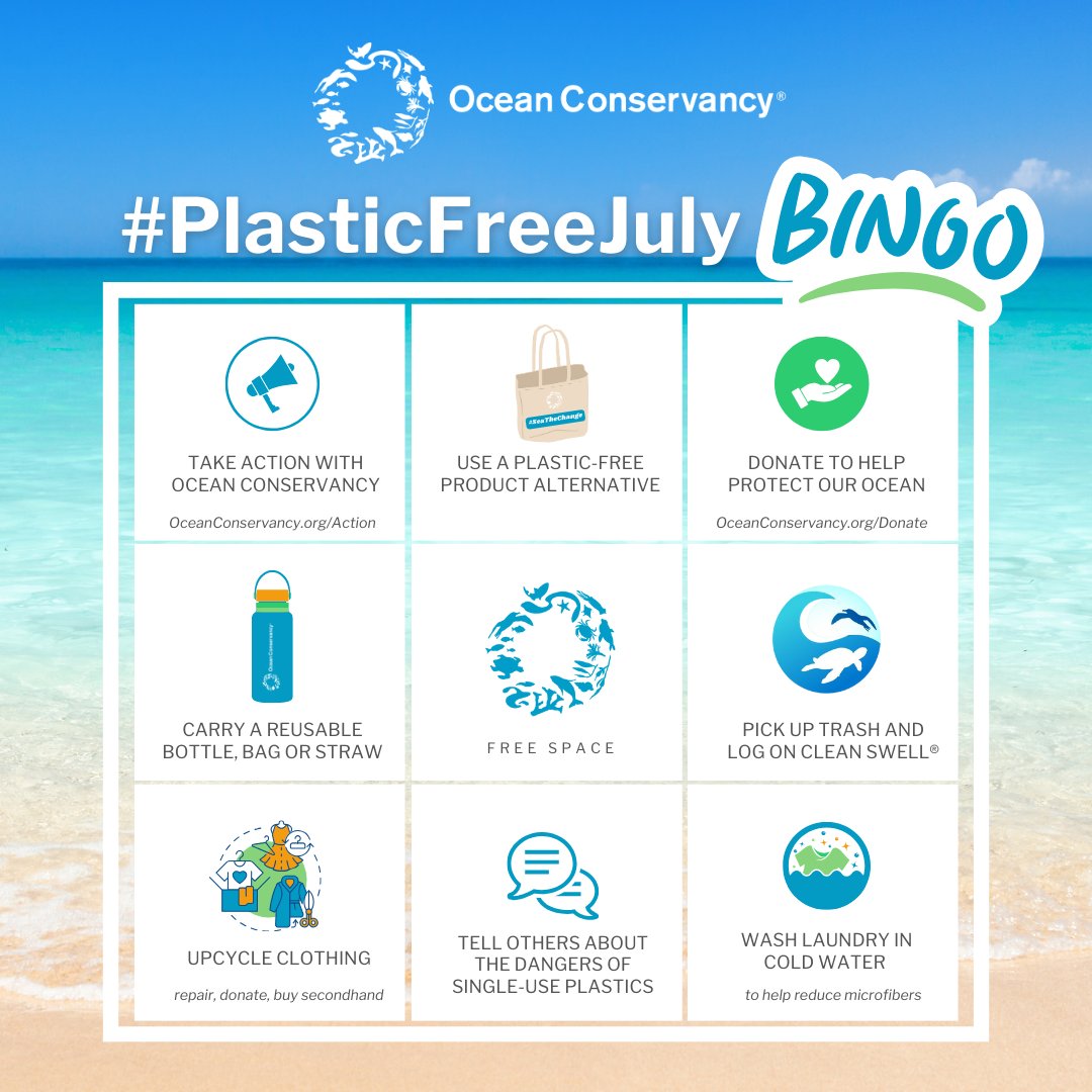 #NationalBingoDay? Say no more! 👌

#PlasticFreeJuly is almost here, and our new bingo card has everything you need to make an impact for our ocean through small but hugely effective actions this summer. 🌊

Be sure to save it and re-share it as you complete each action! ✅