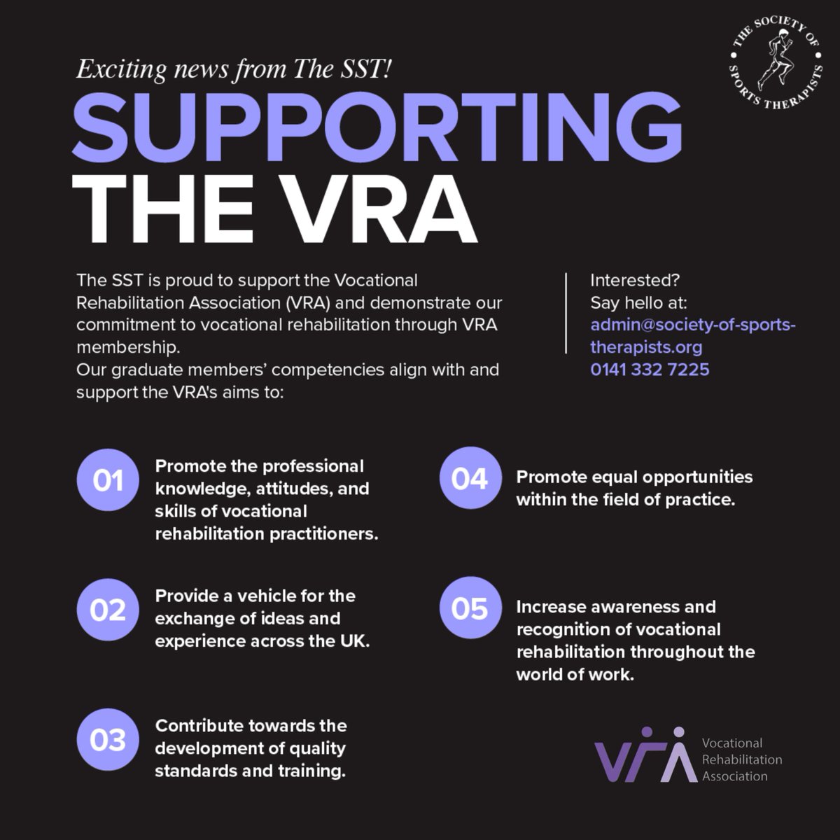TheSSTofficial's tweet photo. 📢 Exciting News from The SST!   

The SST is proud to support the @UKVRA and demonstrate our commitment to vocational rehabilitation through VRA membership.    

#VocationalRehabilitation #VRA #SSTSupport #ProfessionalDevelopment #MemberBenefits https://t.co/xiOJhPS5dA