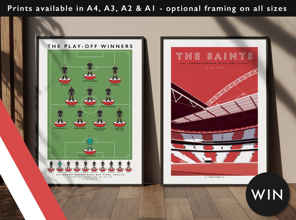 We've teamed up with <a href="/matthewjiwood/">matthew j i wood design</a> to giveaway a pair of prints! ⚽️

To enter:   
🙌 Follow <a href="/TotalSaintsPod/">Total Saints Podcast</a> and <a href="/matthewjiwood/">matthew j i wood design</a>
♻️ RT this post

Winner announced next week 🏆 

#SaintsFC