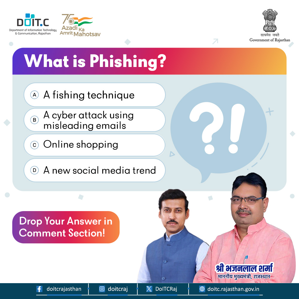 DoITCRaj's tweet image. Comment below with your answer! Let&apos;s test your cyber-savvy.
#DoITC #CyberQuiz #Quiz #CyberAwareness