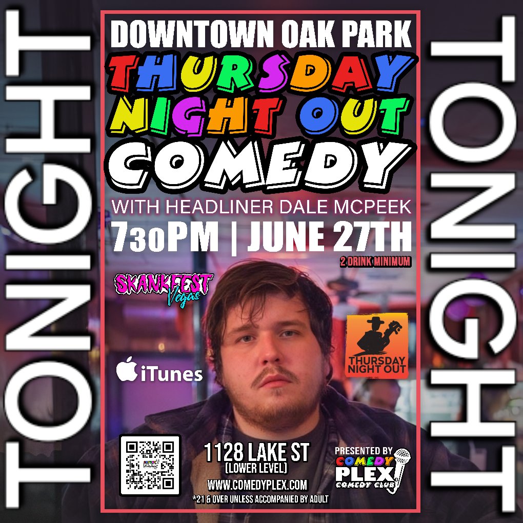 Catch @realcutedude live tonight at the Comedy Plex Comedy Club! Wrap up your Thursday night with a laugh! Don't miss out - grab your tickets now at comedyplex.com. #ThursdayNightOut #VisitOakPark #DowntownOakPark