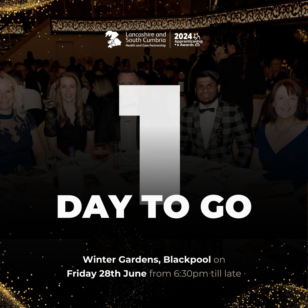 1 DAY TO GO... ✨

In just over 24 hours the NHS Health &amp; Social Care Apprenticeship Awards will be in full swing!

We are so excited to see so many new and familiar faces, and hope you all have a wonderful evening... 🥂

To find out more, visit bit.ly/3JknnOp