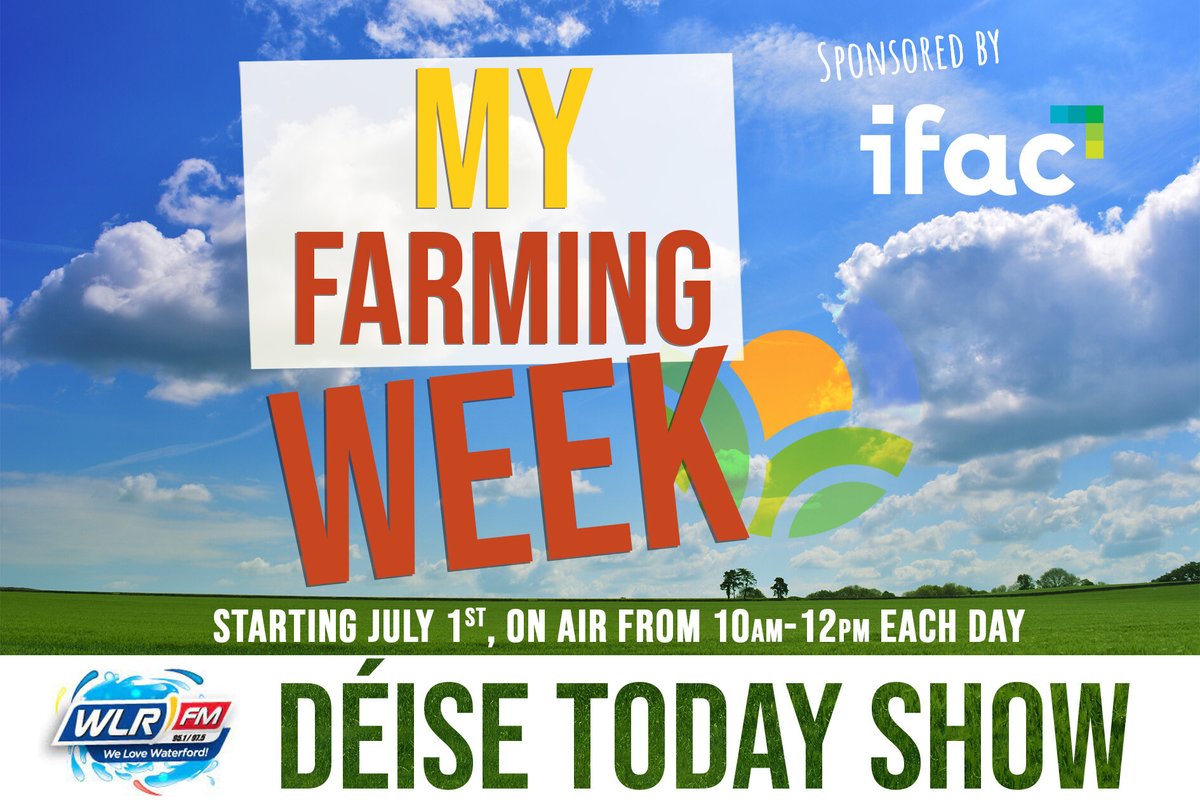 ifac_ireland's tweet image. 🌱🚜 We are delighted to #sponsor WLR FM's 'My Farming Week' 2024.
Tune in to the Déise Today show every day from Monday July 1st, to hear from the remarkable, sustainable, and innovative farm families leading the way in agriculture.
#MyFarmingWeek @wlrfm