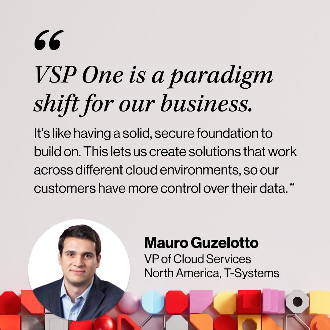 brookeohare's tweet photo. T-Systems' shares how Virtual Storage Platform One is changing the game for their business and customers. 

🔗 Discover how to achieve greater data simplicity, security and #sustainability with #VSPOne: https://t.co/TN3g7pIZVS https://t.co/5Y7UdL1vum