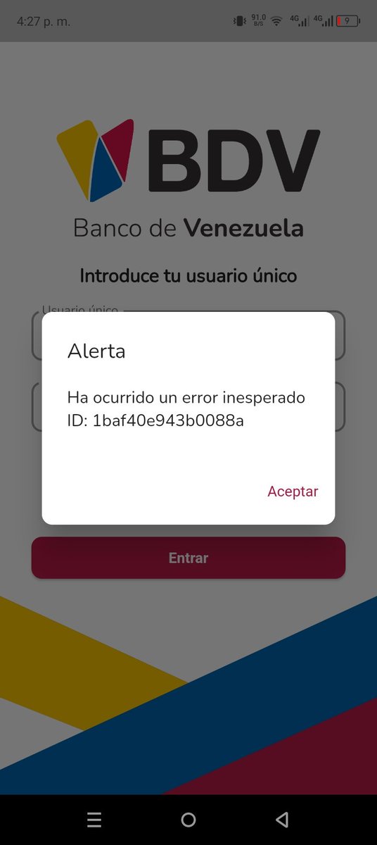 IrwingRodriguez's tweet photo. @BcodeVenezuela App da error para iniciar sesión no envía código https://t.co/mc1ySkGjIG