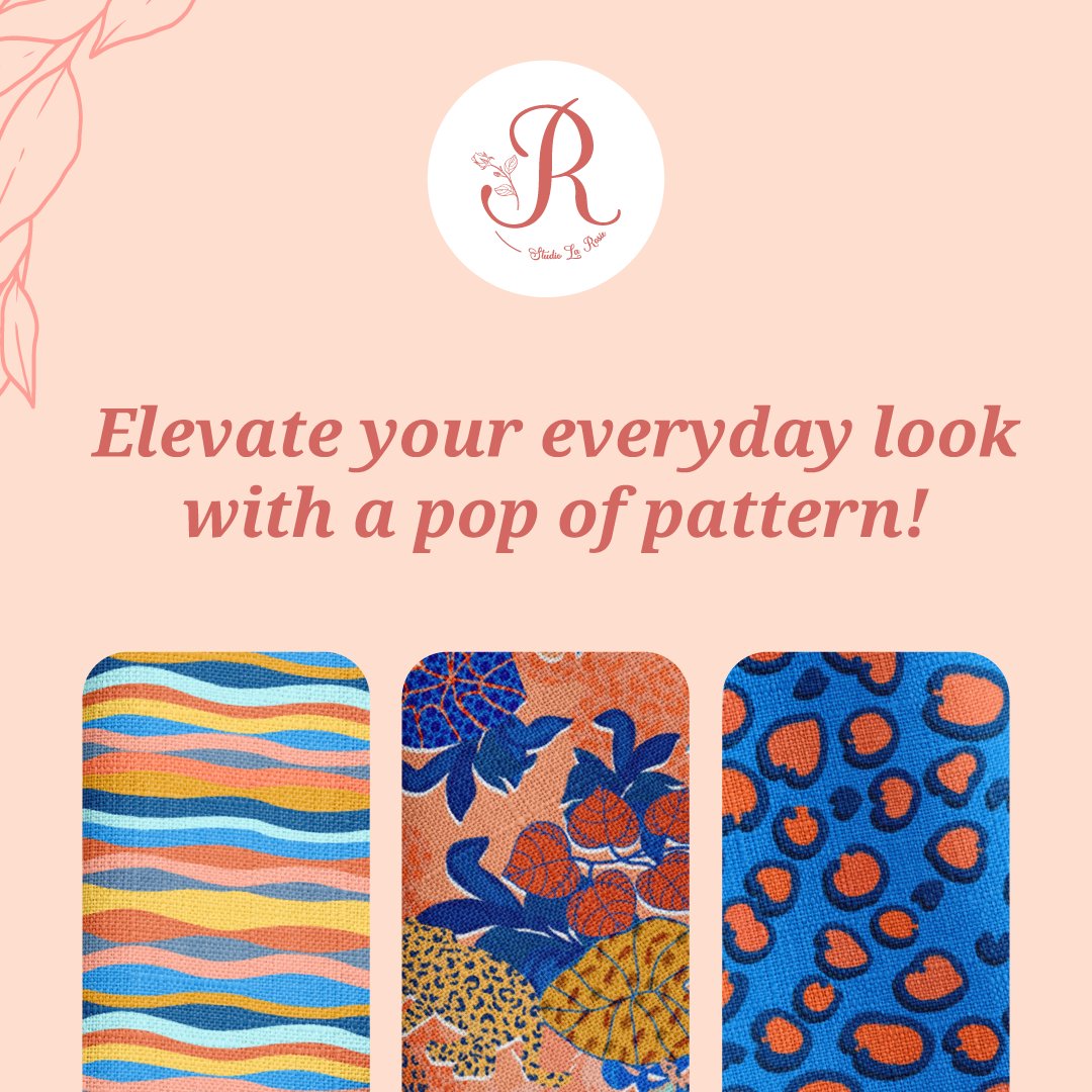 Ditch the drab and embrace the fab! ✨ A pop of pattern like this statement scarf can instantly elevate your everyday look

#BoldPatterns #FashionStatement #StudioLaRosieStyle #surfacedesigner #patterndesign #PatternDesigner