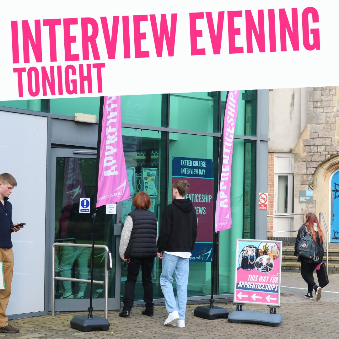 ExeApprentices's tweet photo. We can't wait to welcome everyone for their @ExeterCollege Apprenticeship Interviews this evening! π
Remember to check the time of your interview in your email!
#ExeterCollege #Apprenticeships #InterviewEvening https://t.co/iC1HoXXQRV