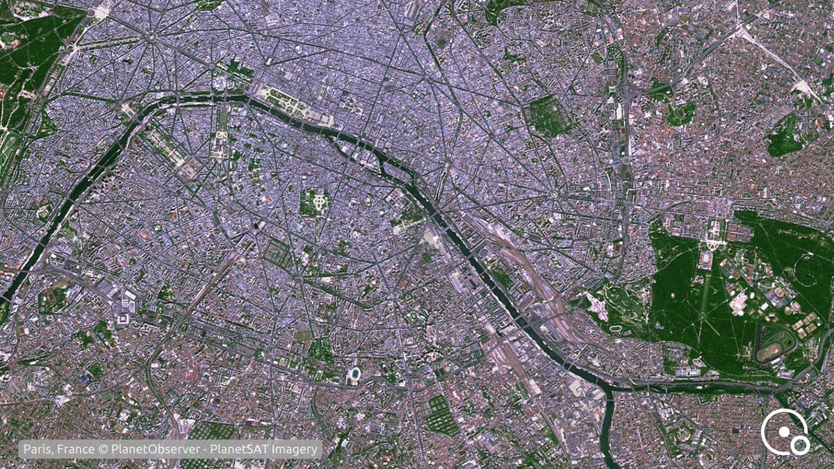 Celebrating #BastilleDay with a #SatelliteImage of Paris, France from our #PlanetSAT refreshed #Basemap.

This image displays the city center and la Seine, where the 2024 #Olympic Games will be launched.

#EarthObservation #GeospatialData #viewfromabove #Paris2024