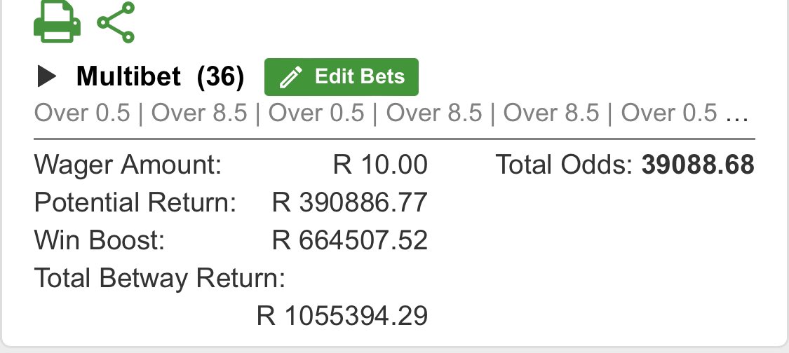 JustBeatTheOdds's tweet photo. I have taken my time, went on Betway to create a 39088 odds ticket that will win you R1 million from R10. This will change your life 💣😭

>500 Likes and Repost I tweet.

>Can I tweet this ticket now?
>Betway will bleed🩸 

BOoom R1 Million from R10
BOoom R1 Million from R10 https://t.co/wx1MpdRXoU
