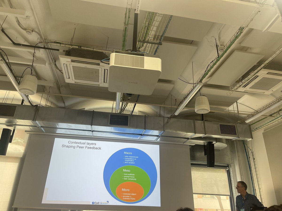 Maryam Alqassab (@malq002) on Twitter photo Chris Schunn highlighting the factors shaping peer feedback using contextual multi-layer lens.
<a href="/EarliSig1/">EARLI SIG 1</a> Chris Schunn highlighting the factors shaping peer feedback using contextual multi-layer lens.
<a href="/EarliSig1/">EARLI SIG 1</a>