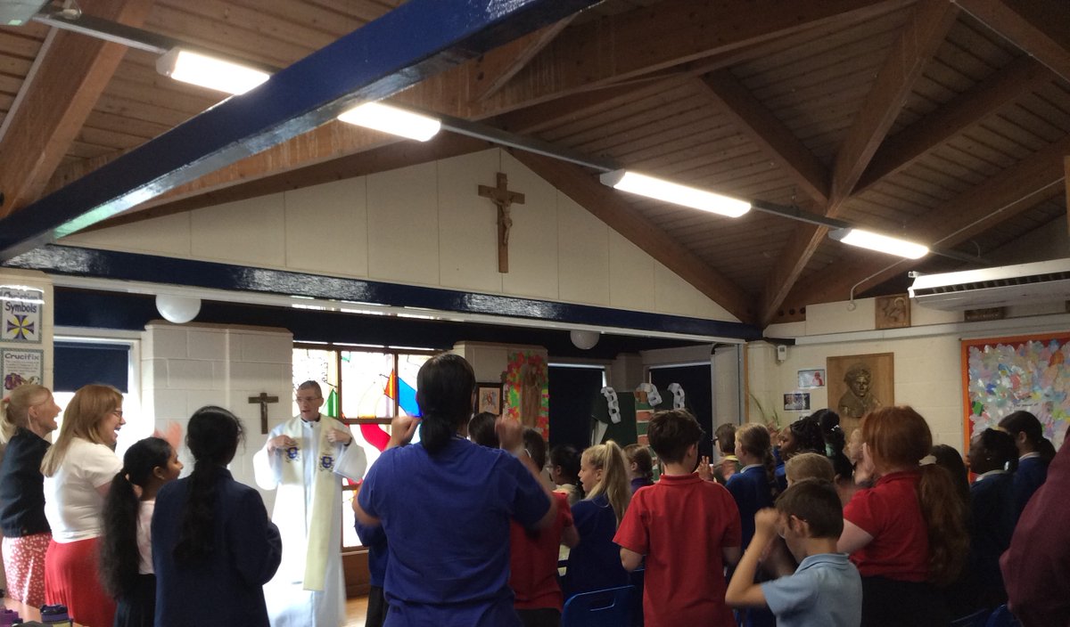 MSJBolton's tweet photo. We would like to thank Father Chris and the Primary school chaplains and GIFT teams for joining us today, it has been a pleasure to see you all. We hope you all enjoyed your day as much as we have, thank you once again. #MSJCommunity #Chaplaincy #GIFTteam #Mass https://t.co/Vk6p0FMlOt