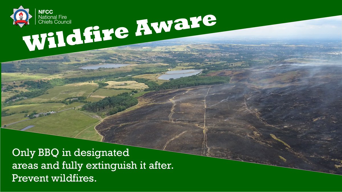 Barbecues and campfires can cause wildfires. Only light fires or BBQs where signs say you can. Ensure they are fully extinguished with water. Take litter away with you. Find out more about how you can help prevent wildfires  nfcc.org.uk/our-services/c… #WildfireAware
