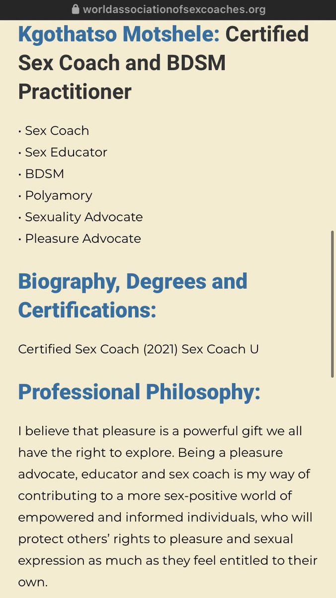 Lyricnotic's tweet photo. While we’re here, I am a certified sex coach and part of the World Association of Sex Coaches.

You can follow me on @yourpleasureadv 

Virtual consultations for individuals, couples and families start at R750 per session 🌸 https://t.co/cXfHQWLCLF