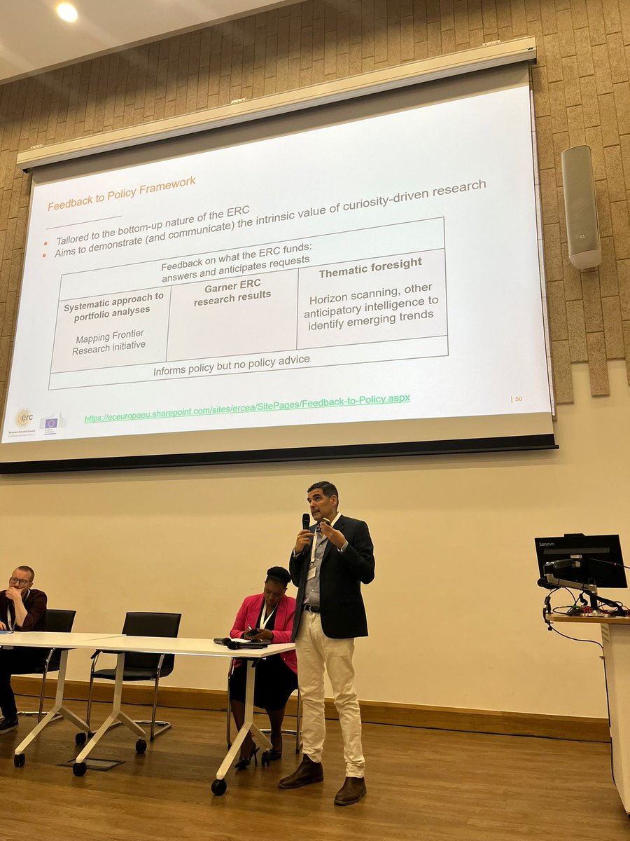 AesisNet's tweet image. Scientific Policy Adviser at the ERC Jaime Gomez-Ramirez shares how the ERC works via its Feedback to Policy Framework to strengthen tracking of impact of research beyond science into policymaking #aesis #IOS24