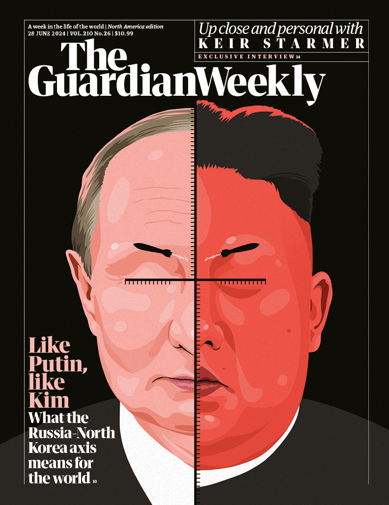 We've got two covers for the latest issue of <a href="/guardianweekly/">Guardian Weekly</a> - readers in the US, Aus and NZ get Behind the Russia-North Korea pact

Illustration: Pete Reynolds @PeterRDesign

Get these subscriptions offers while they're hot: 
support.theguardian.com/uk/subscribe/w…