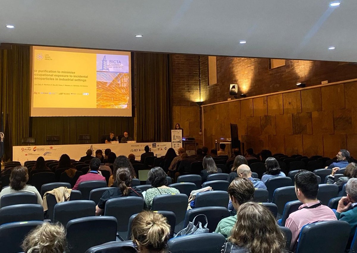 "Defining the Mechanisms of Air Particles Toxicity Using In Vivo Stress Response Biomarkers"  by F. Iñesta from <a href="/infouex/">UEx</a>
🧫🧬

"Air Purification to Minimise Occupational Exposure to Incidental Nanoparticles in Industrial Settings" by V. San Félix from <a href="/ITC_ceramica/">ITC</a>
🏥🏭