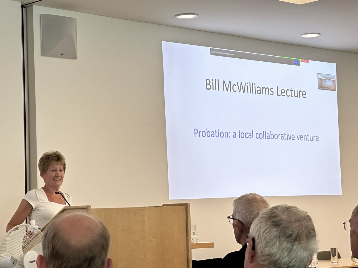 DavidRaho's tweet photo. Helen Schofield delivering annual Bill McWilliams lecture ⁦@CEPprobation⁩ ⁦@HMIProbation⁩ ⁦@Napotheunion⁩ https://t.co/4SGRJHQS5V
