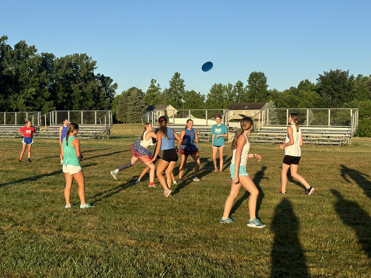 WarsawXc's tweet photo. #morningcrew24 finished the month of June with a GREAT game of ultimate frisbee. We also enjoyed some unique ways of showing their patriotism. #themethursday #bebetter #bombpops https://t.co/YEvZFmGZLr
