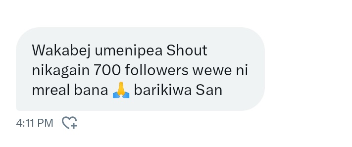 Dm watu ni thanks to Wewe retweet pinned then Udrop handle bana for shout out