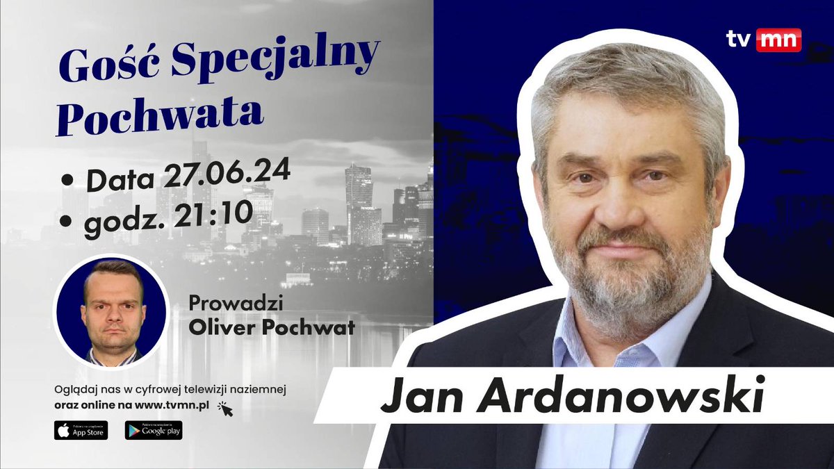 TVMediaNarodowe's tweet photo. 💥#GośćSpecjalny @Oli_Pochwat w #TVMN‼️
👉@jkardanowski
🔴Oglądaj dzisiaj w TVMN o godz. 21:10
📺Włącz kanał 76 w telewizji naziemnej lub pobierz naszą aplikację na Smart TV: https://t.co/xYKYgiXMKN https://t.co/pMhihnzF4P