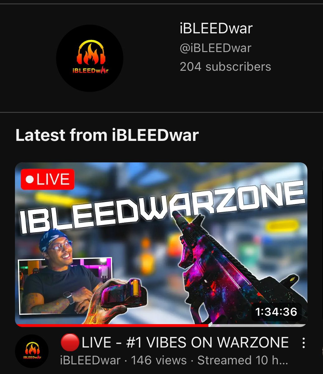 iBLEEDwar's tweet photo. Sub To My New YT Channel 💯🔥 https://t.co/u1O1bCd7YA