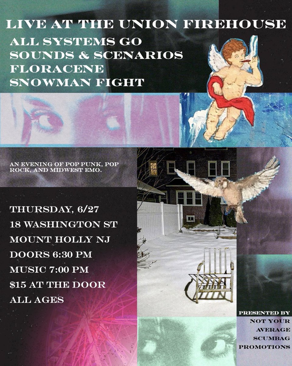 Our first show with @snowmanfightnj and <a href="/floracene/">FLORACENE</a>, and stoked to be hosting our Boston friends <a href="/soundsscenarios/">Sounds & Scenarios</a> for the first shkw of the tour 🤘🏽