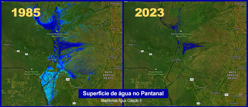 IPAM_Amazonia's tweet photo. O Pantanal está secando 😥

Apenas a bacia hidrográfica do rio Paraguai, que percorre o Pantanal e a região de transição com o Cerrado, perdeu pelo menos 565 mil hectares de água no ano passado.

Cerrado também segue tendência. Leia + no site do IPAM: https://t.co/e0smRVPKtd https://t.co/mtwbDB1iqx