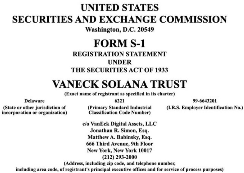 Cryptofi_BR's tweet photo. 🚨 #VanEck entrou com um pedido na #SEC para o #ETF do #Solana.🚨

#ETF $SOL #SEC #CRYPTO https://t.co/Aph4AunrR2